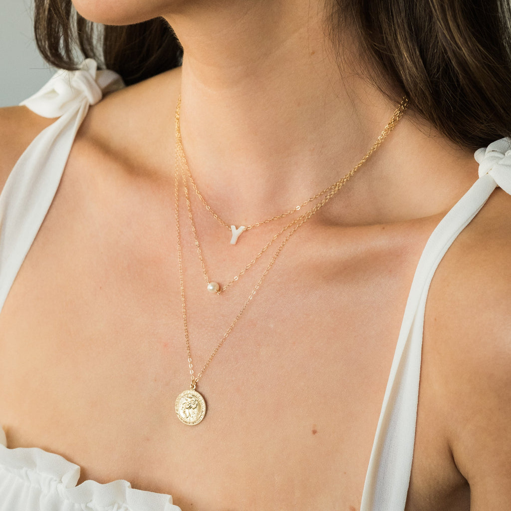 Pearl Initial Necklace