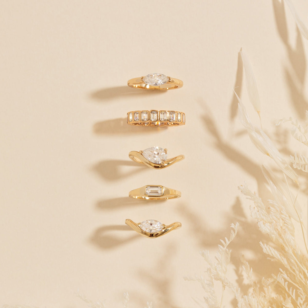 Marquise Moissanite Pinky Ring