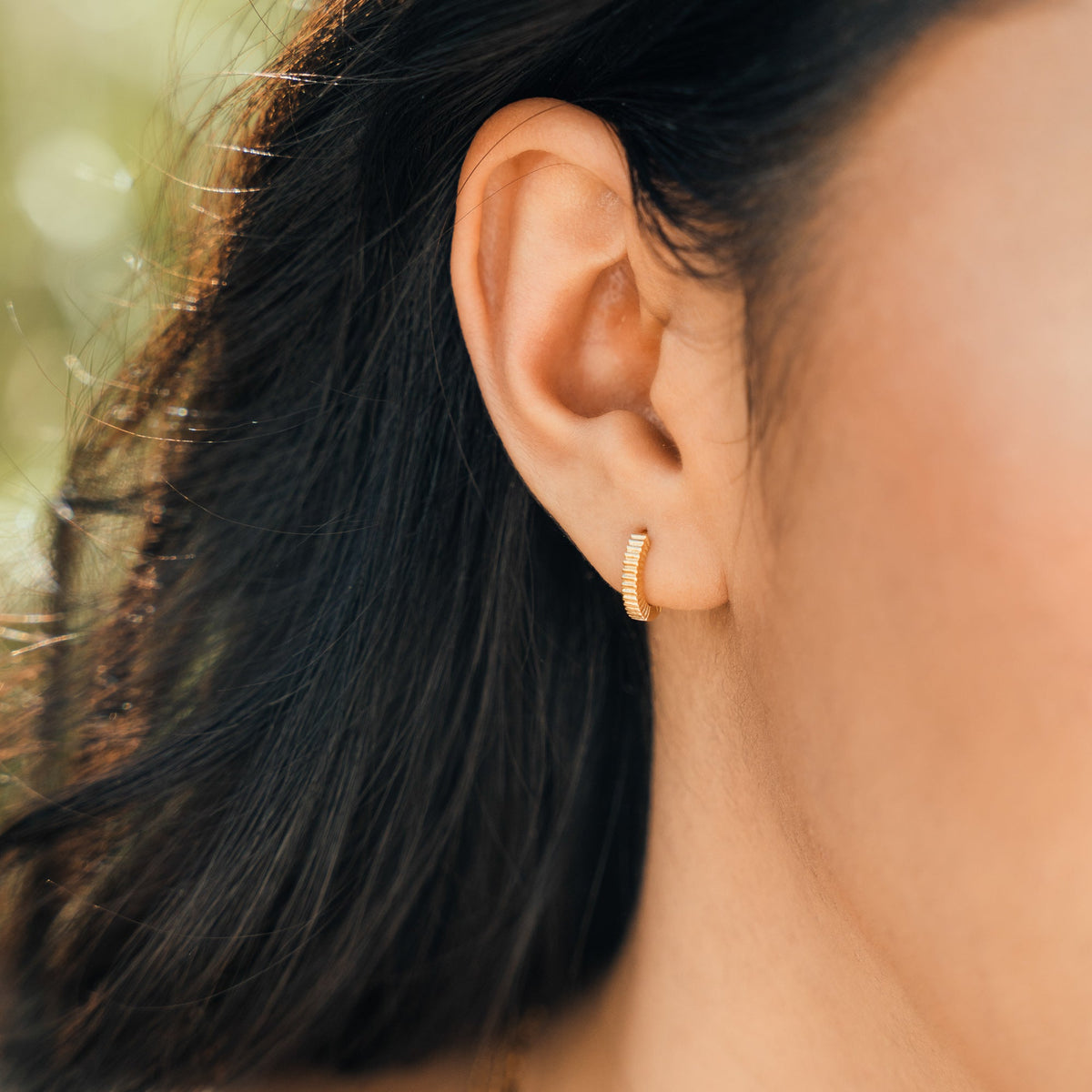 Ribbed Huggie Hoop Earrings