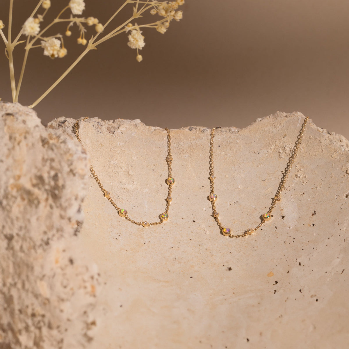 Opal + Diamond Station Bracelet - Reversible