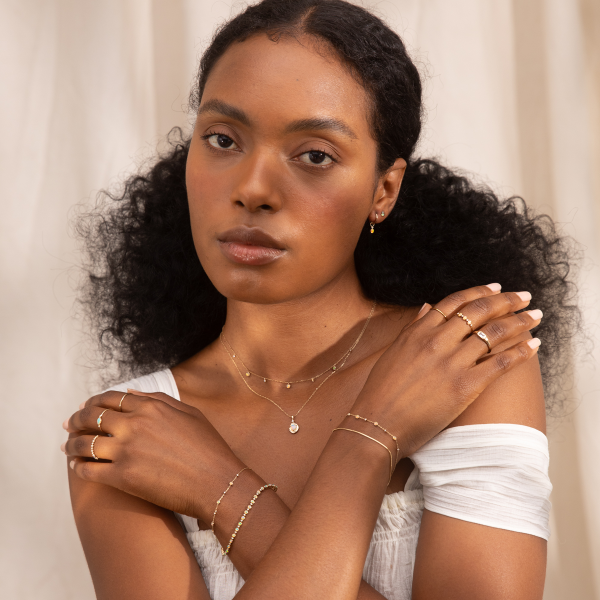 Dainty Opal + Diamond Flat Back Stud Earring