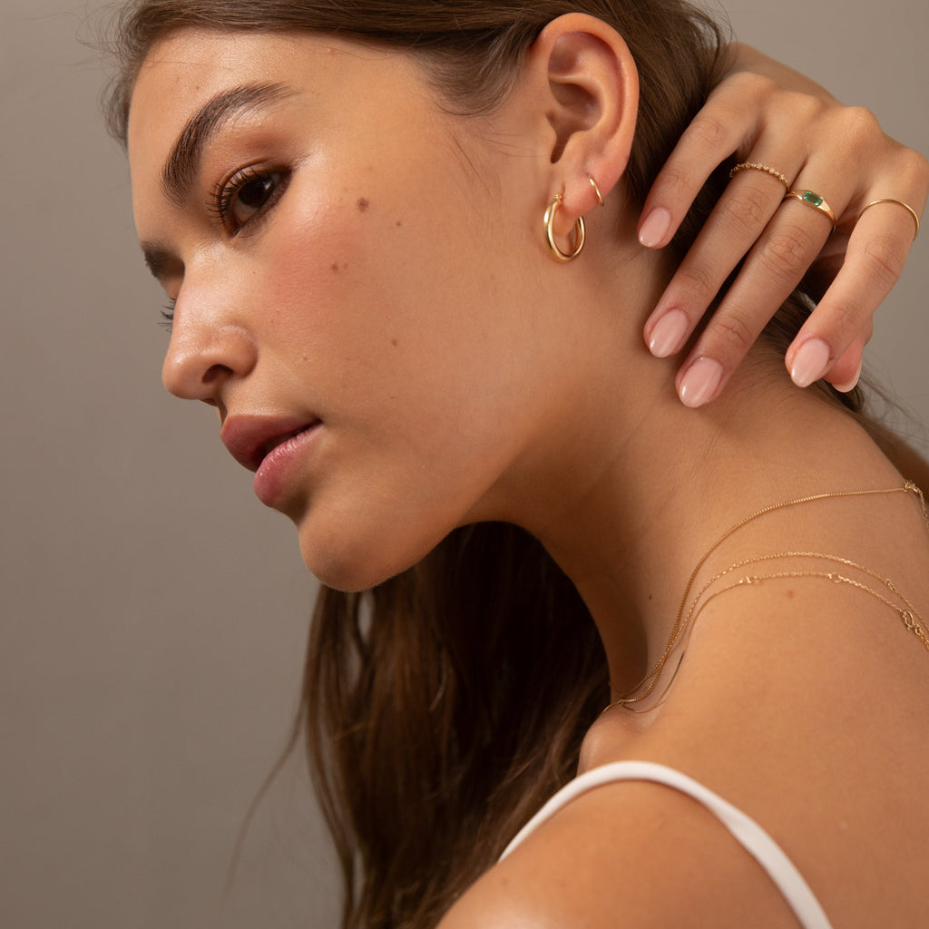 Medium Chunky Everyday Hoop Earrings