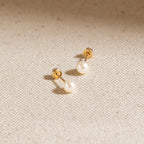 Pearl Screwback Stud Earrings