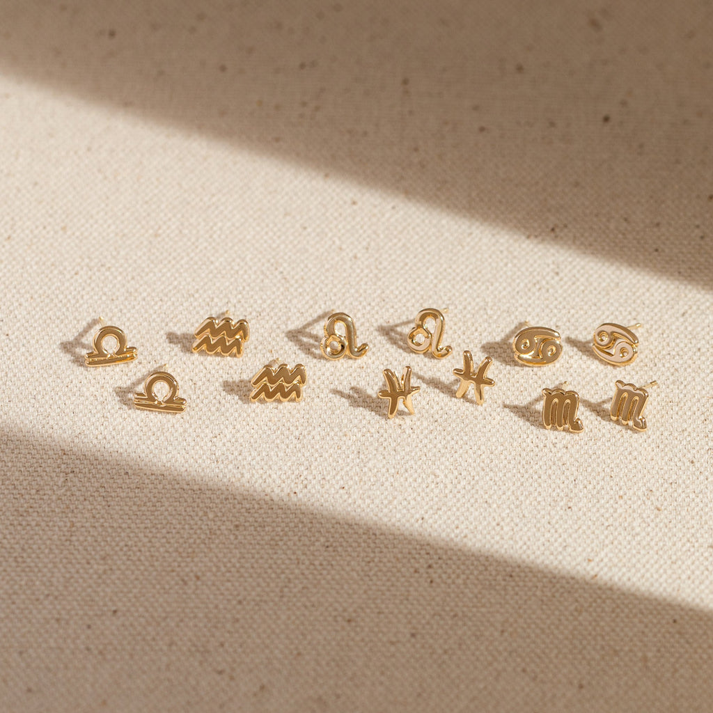 Zodiac Screwback Stud Earrings