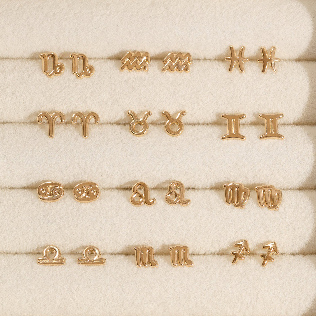 Zodiac Screwback Stud Earrings