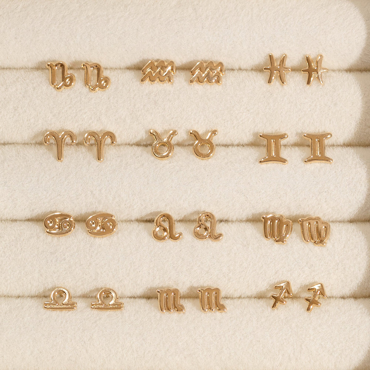 Zodiac Screwback Stud Earrings