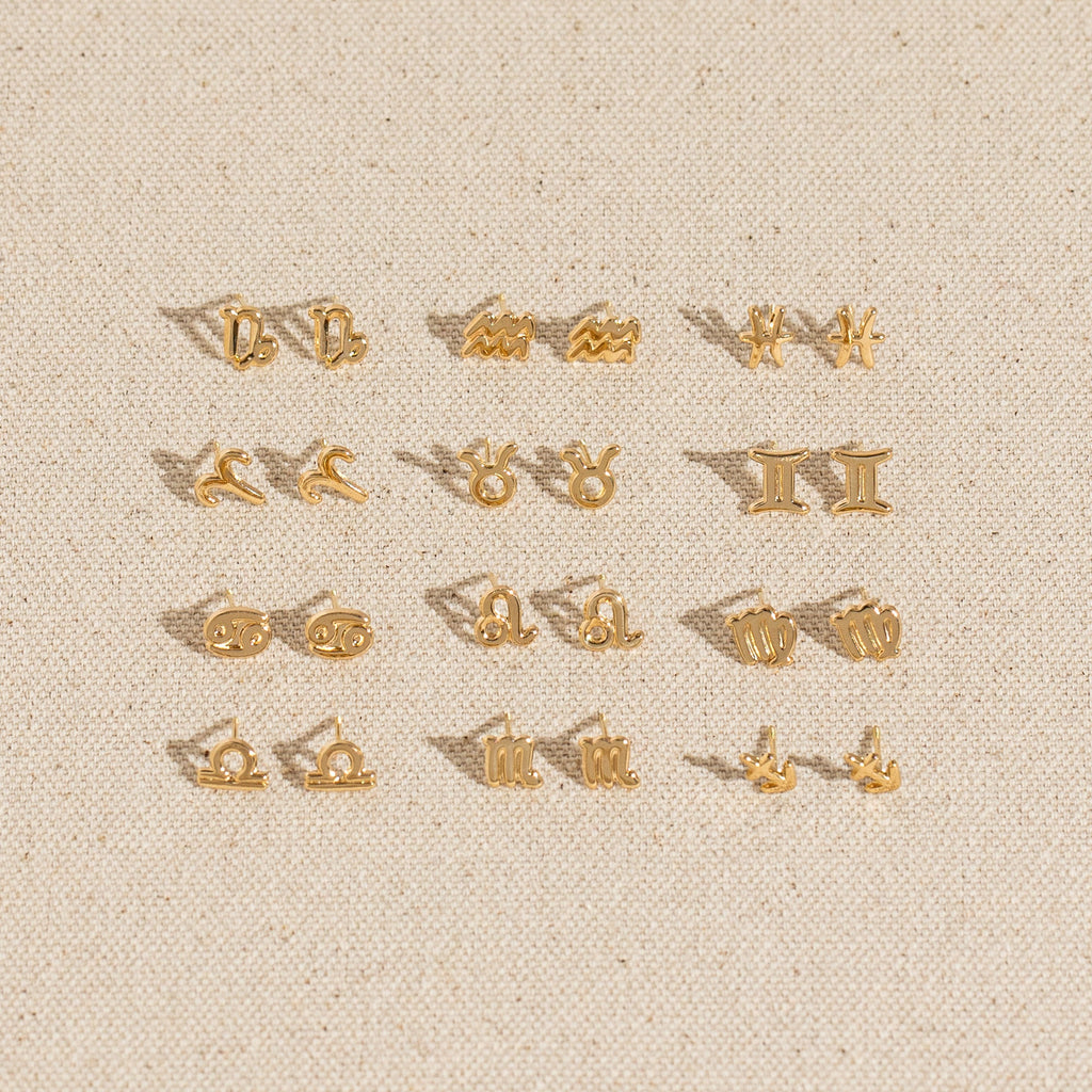Zodiac Screwback Stud Earrings