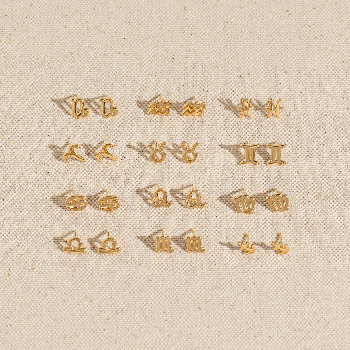 Zodiac Screwback Stud Earrings