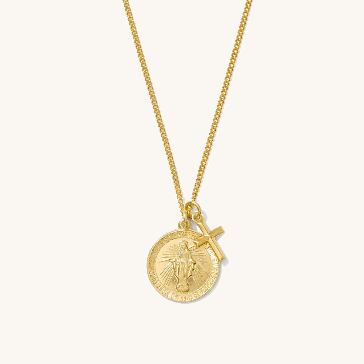 Statement Virgin Mary + Cross Necklace