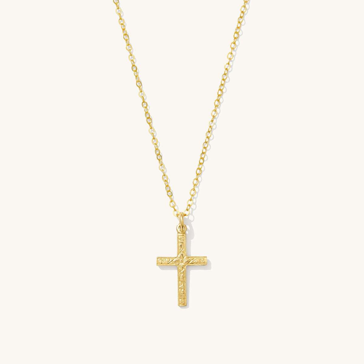 Dainty Floral Cross Necklace