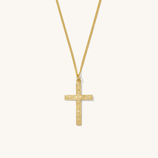 Statement Floral Cross Necklace