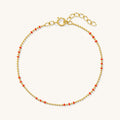 Red Enamel Ball Chain Bracelet