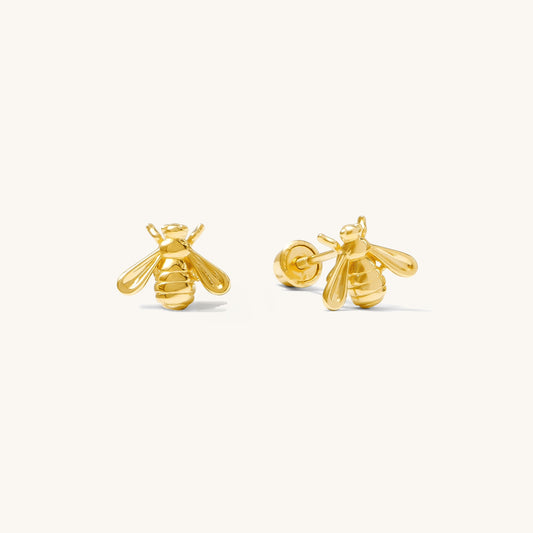Bee Screwback Stud Earrings