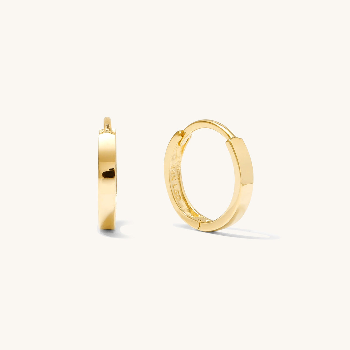 Modern Huggie Hoop Earrings - 14k Solid Gold