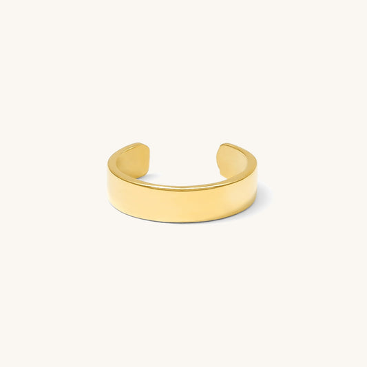 Dainty Flat Ear Cuff - 14k Solid Gold