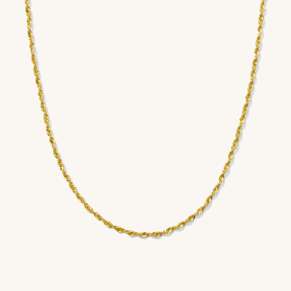 French Rope Necklace - 14k Solid Gold
