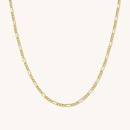 Dainty Figaro Chain Necklace - 14k Solid Gold (PRE-ORDER)