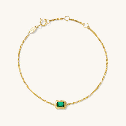 Ribbed Emerald Bracelet