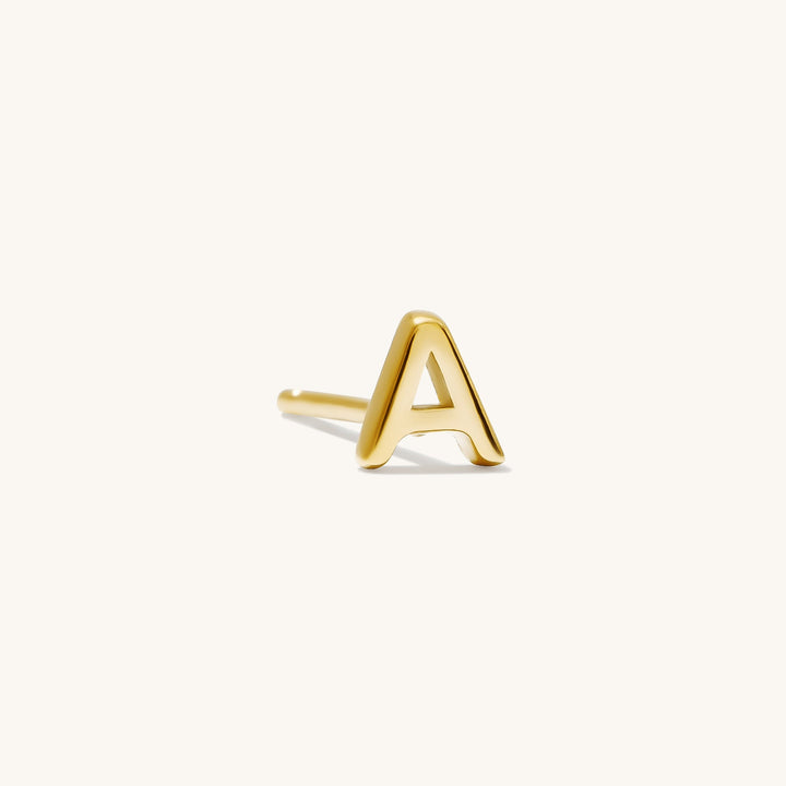Tiny Initial Stud Earring (Single)