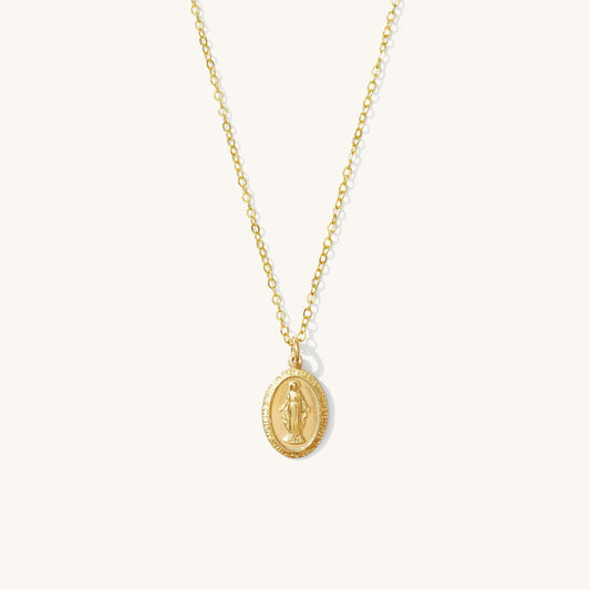 Tiny Virgin Mary Necklace