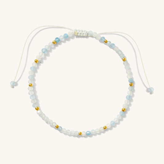 Aquamarine Bead Bracelet