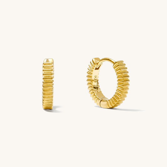 Ribbed Huggie Hoop Earrings