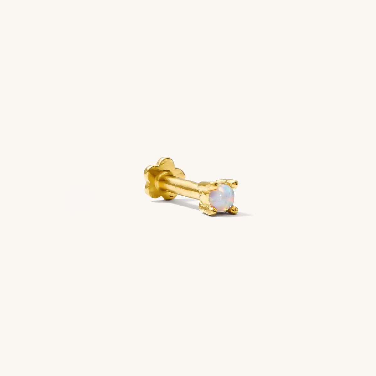 Dainty Opal Flat Back Stud Earring