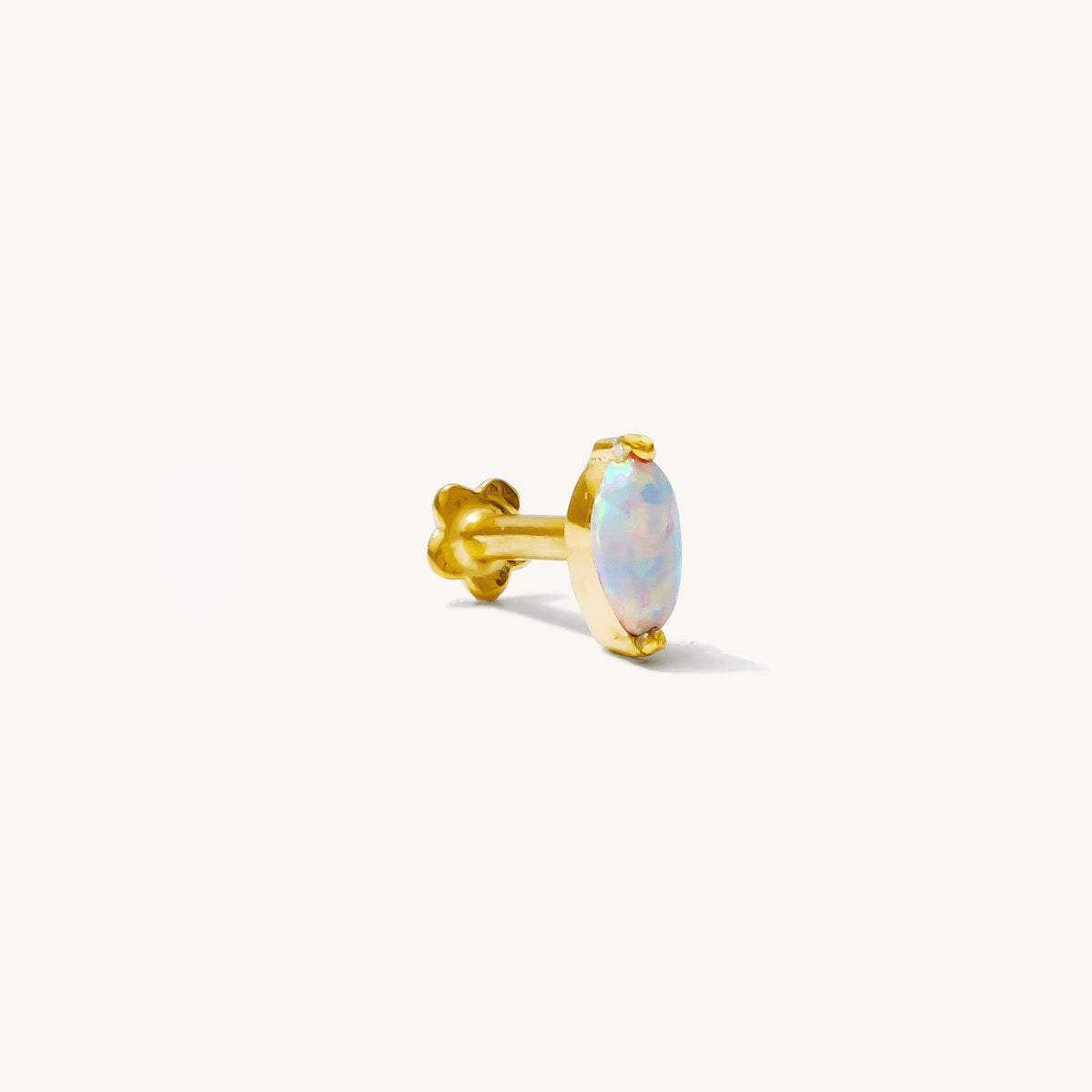 Dainty Opal Marquise Flat Back Stud Earring