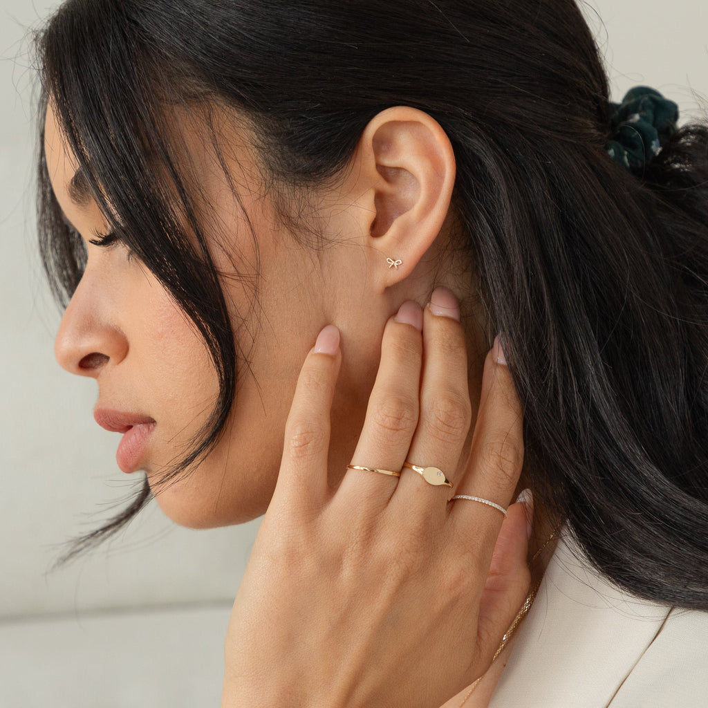 Tiny Bow Stud Earrings