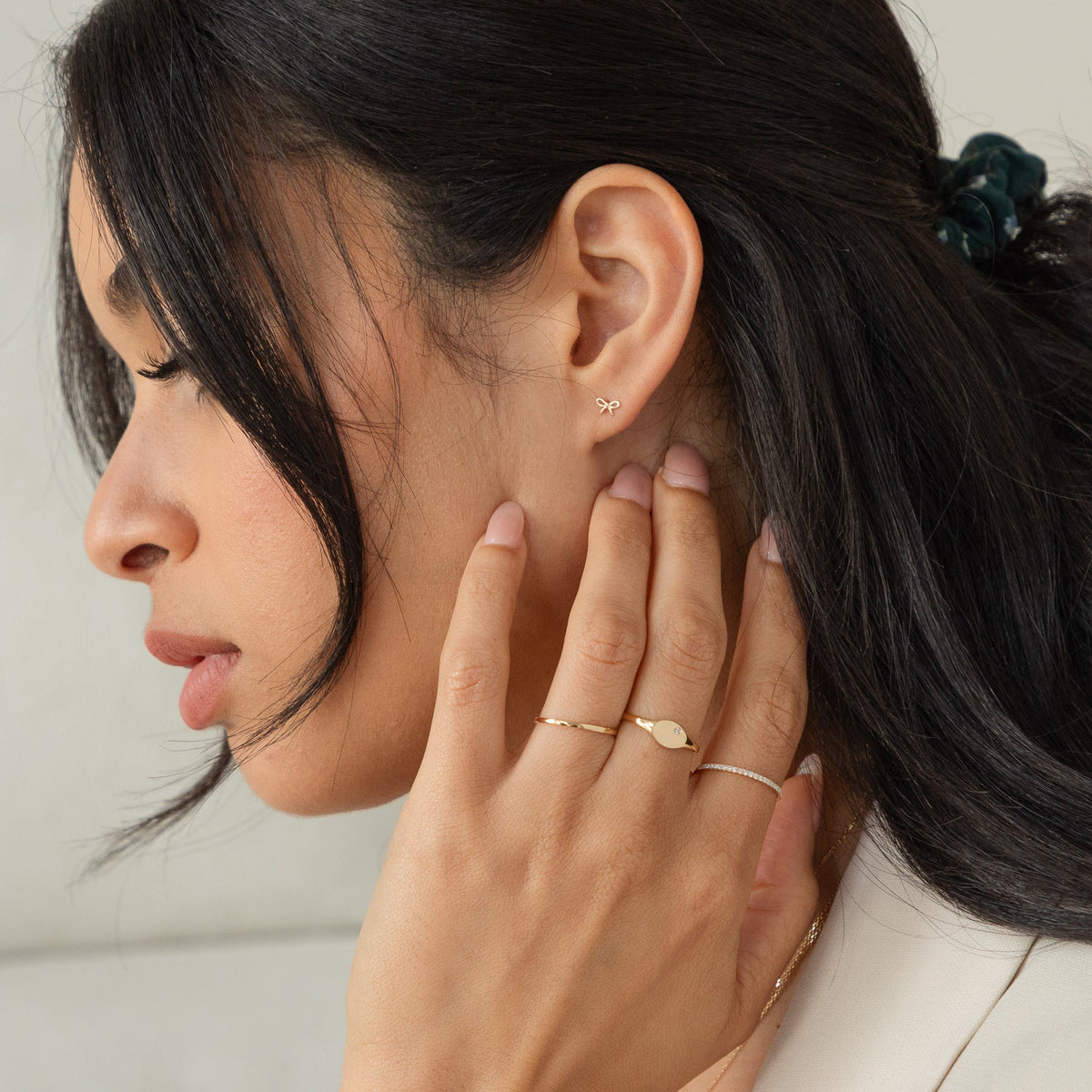 Tiny Bow Stud Earrings