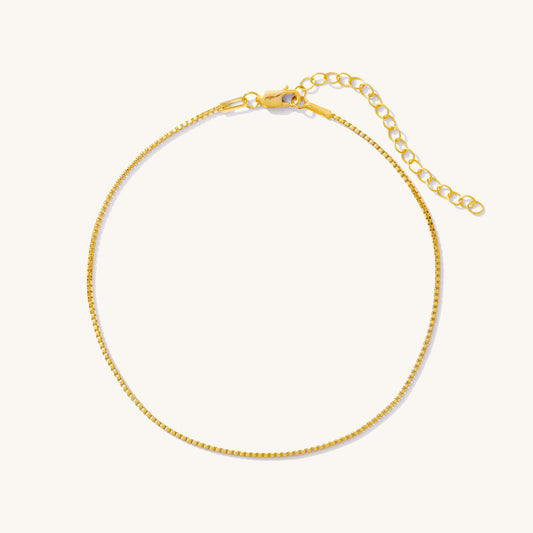 Thin Box Chain Anklet