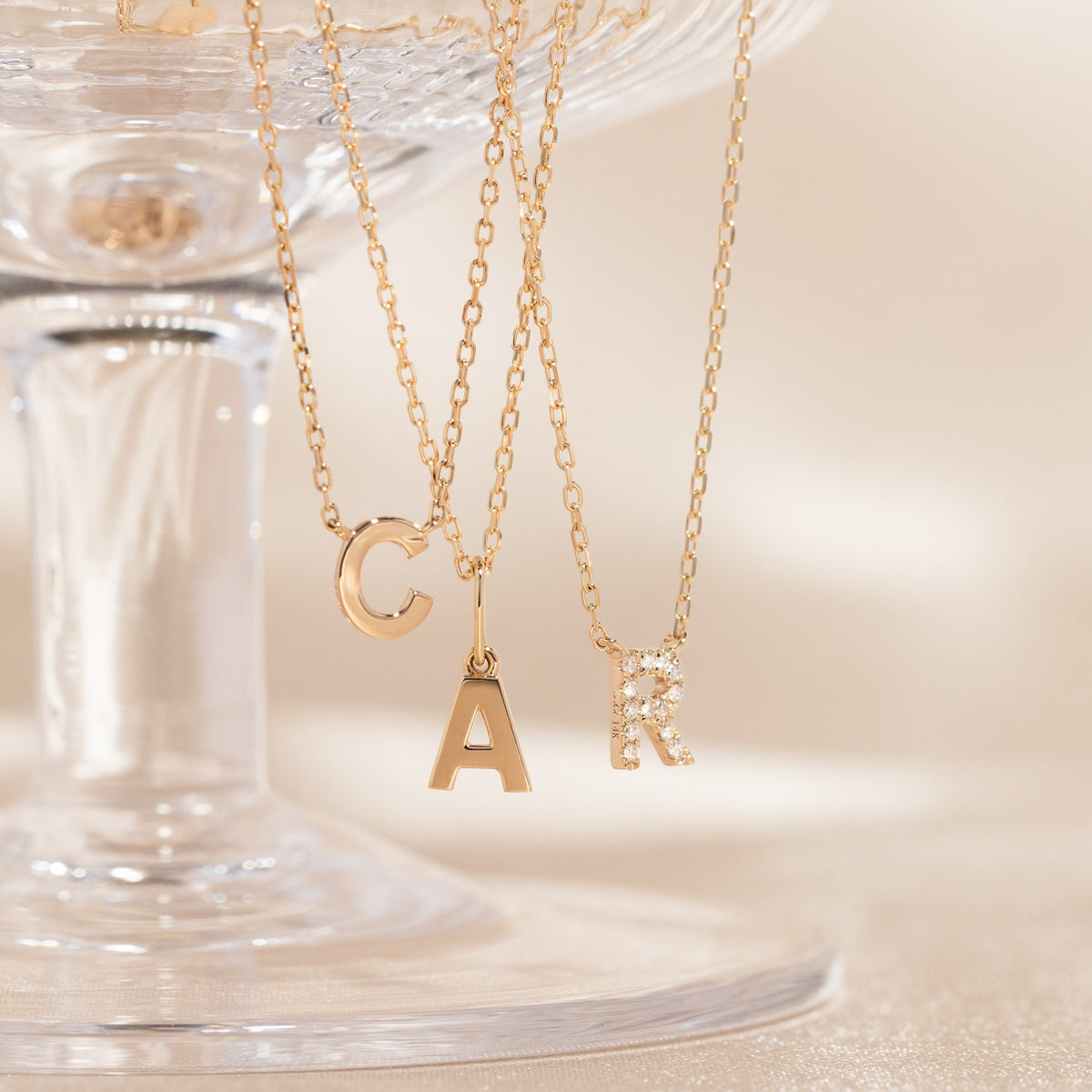 Pavé Diamond Initial Necklace