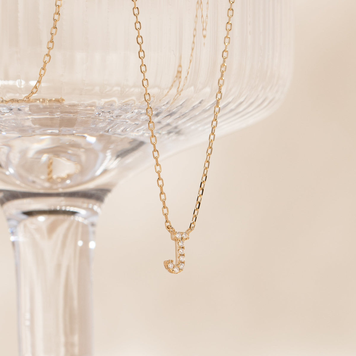 Pavé Diamond Initial Necklace