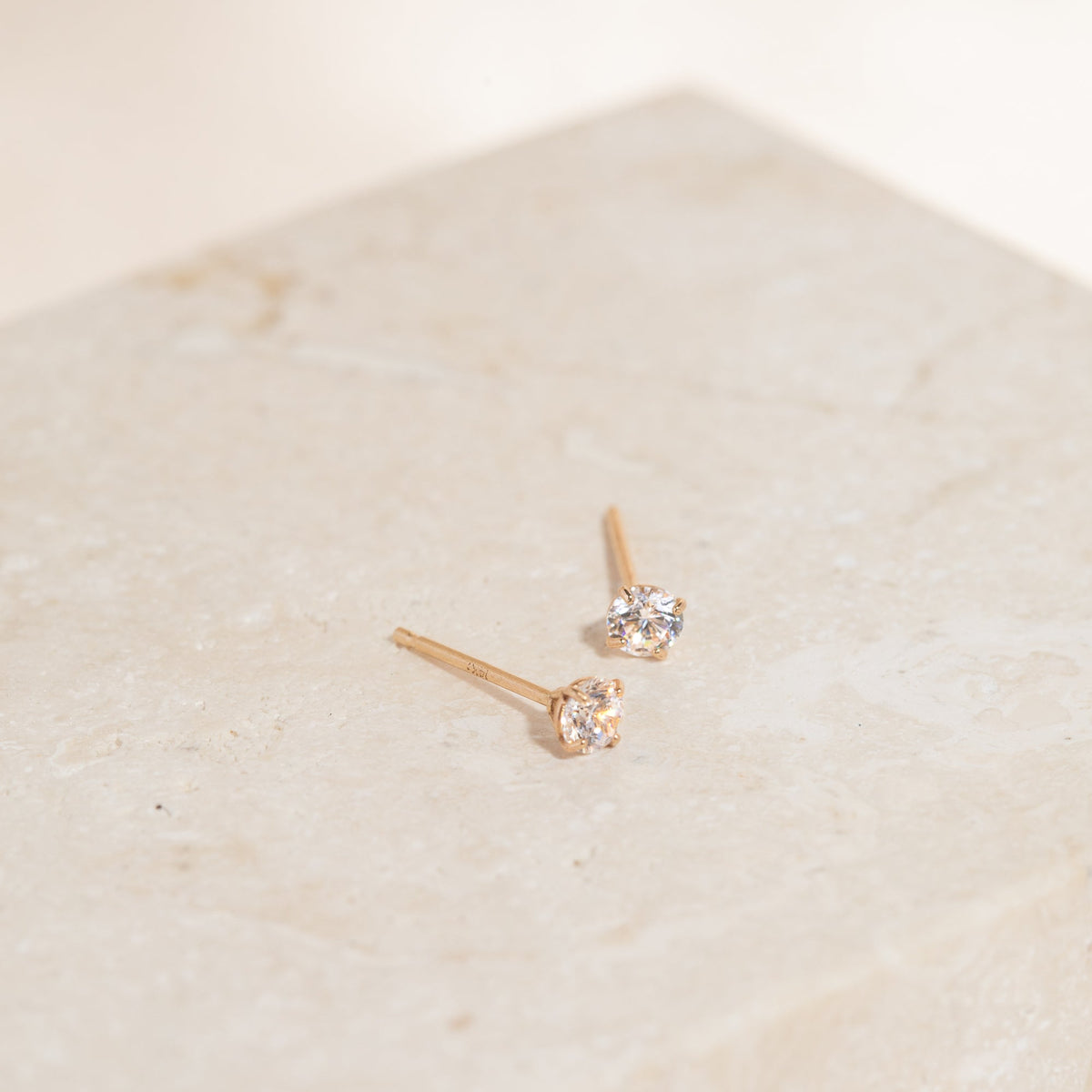 Tiny CZ Basket Stud Earrings