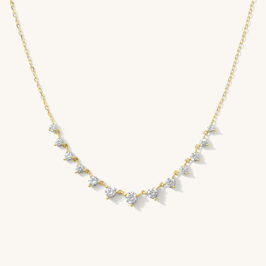 Dainty Graduated Diamond Necklace