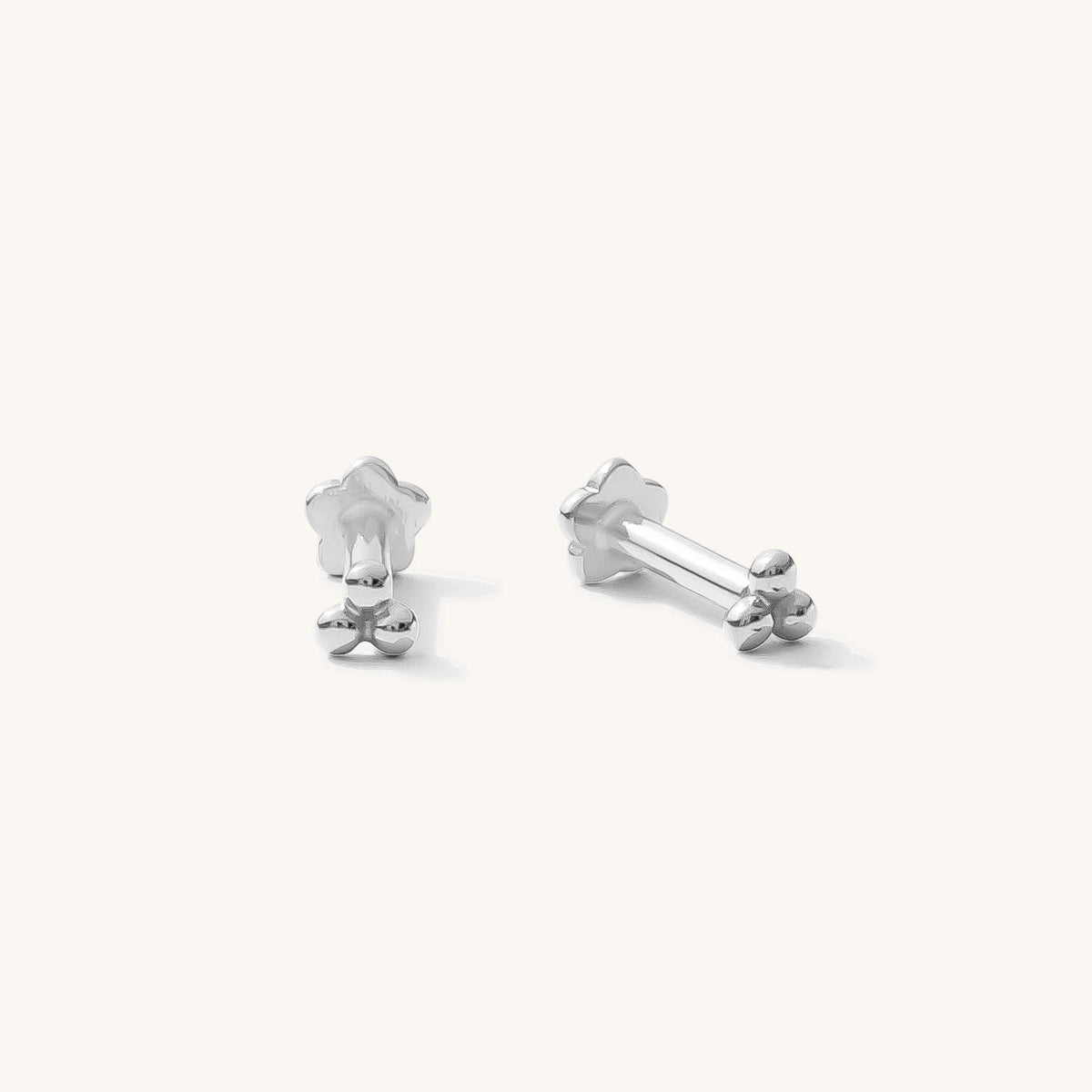 Triple Ball Flat Back Stud Earring