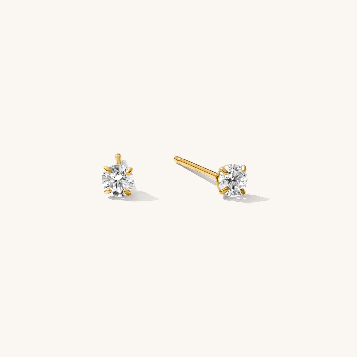 Tiny CZ Basket Stud Earrings