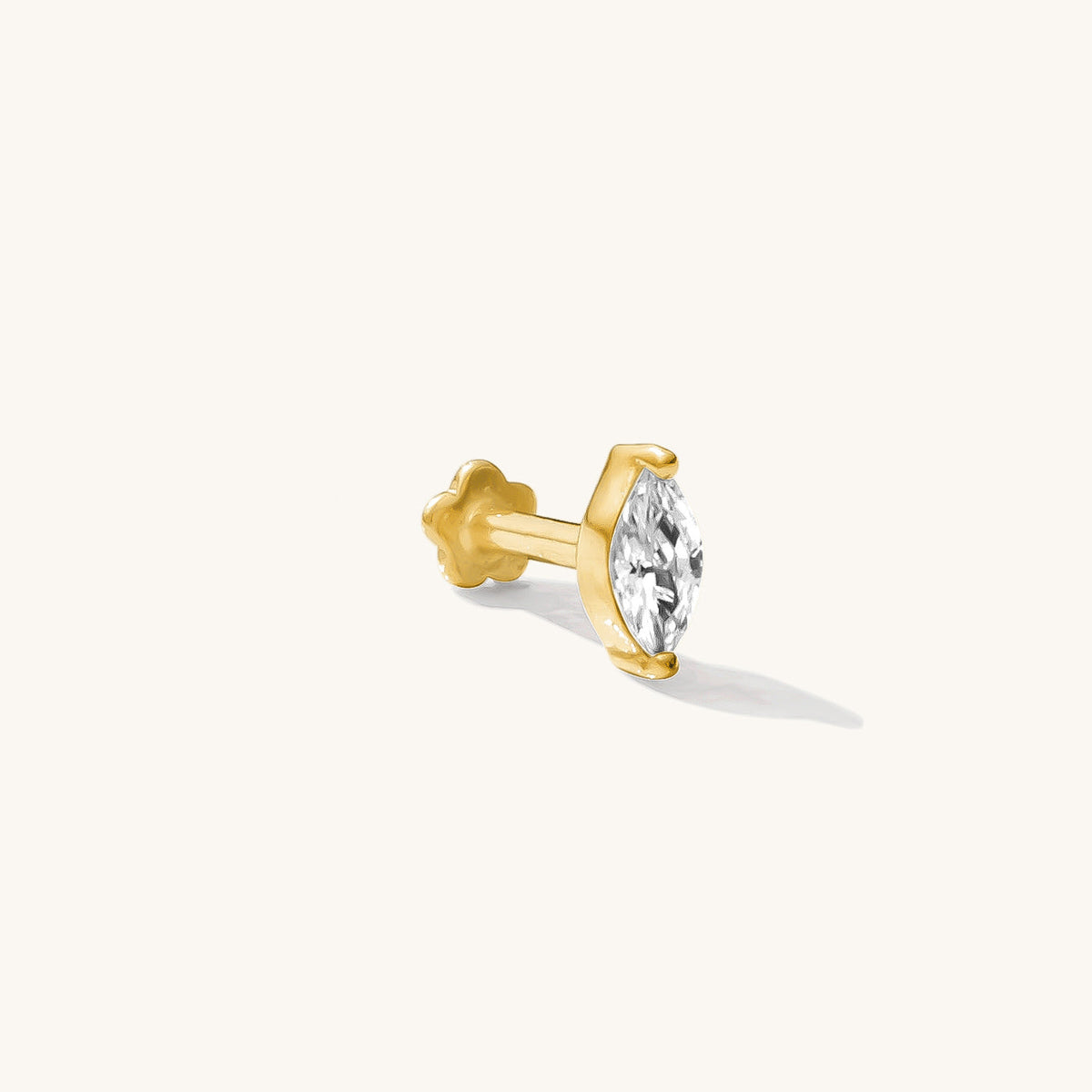 Marquise Flat Back Stud Earring