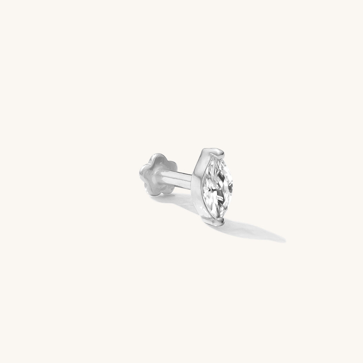 Marquise Flat Back Stud Earring