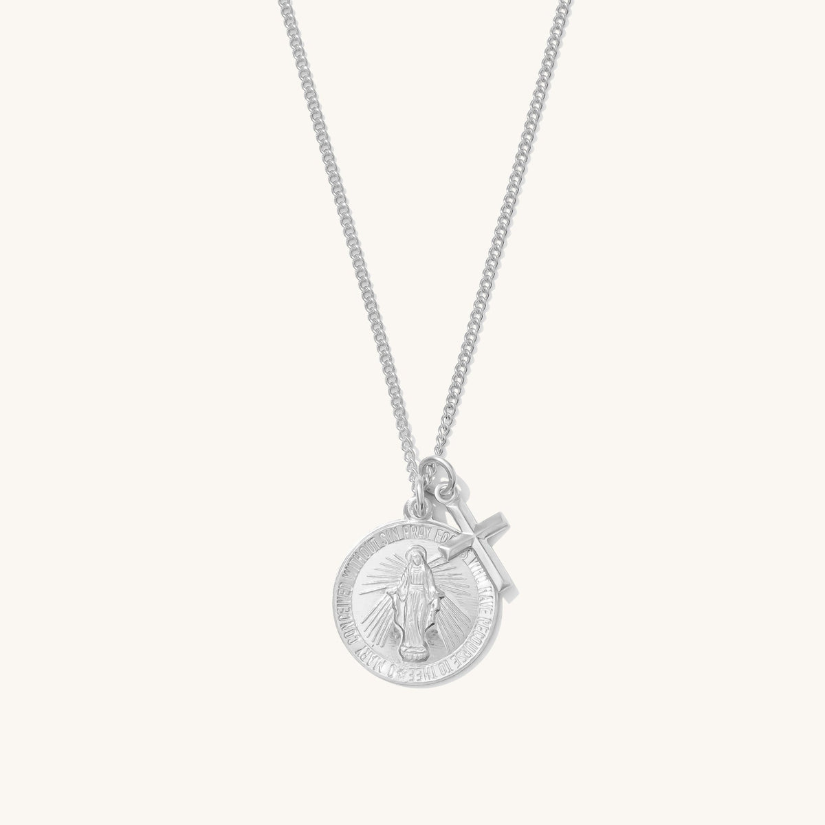Statement Virgin Mary + Cross Necklace