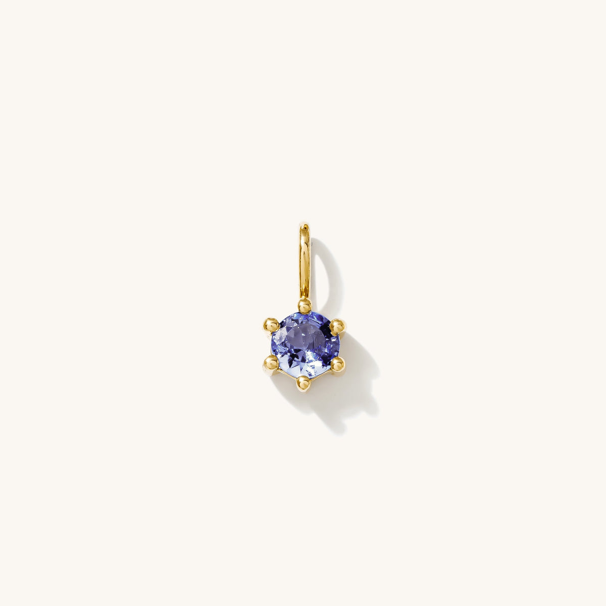 Tanzanite Charm (December Birthstone) - 14k Solid Gold