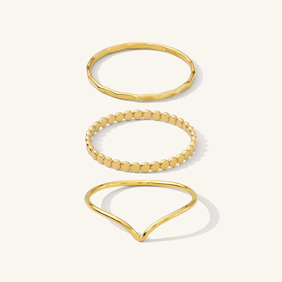 Textured Stacking Ring Set