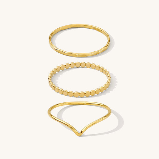 Textured Stacking Ring Set