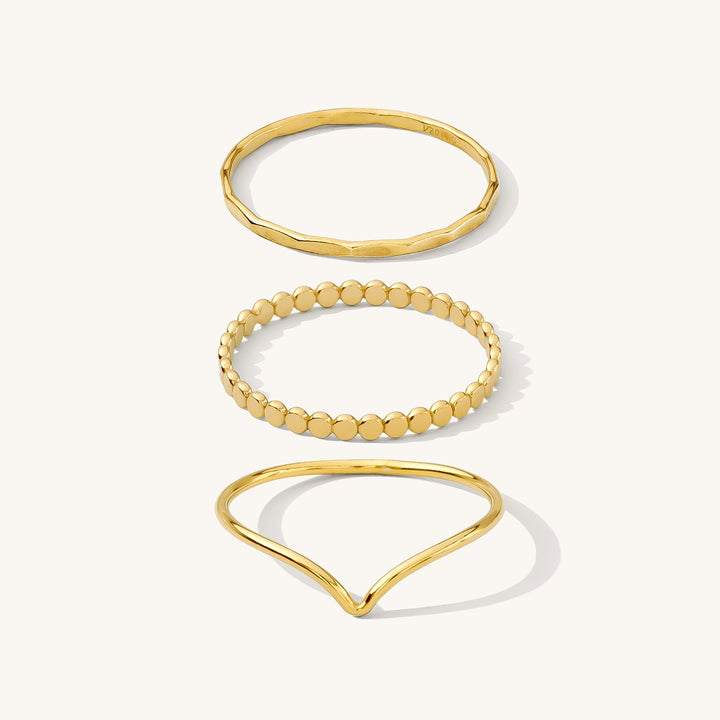 Textured Stacking Ring Set
