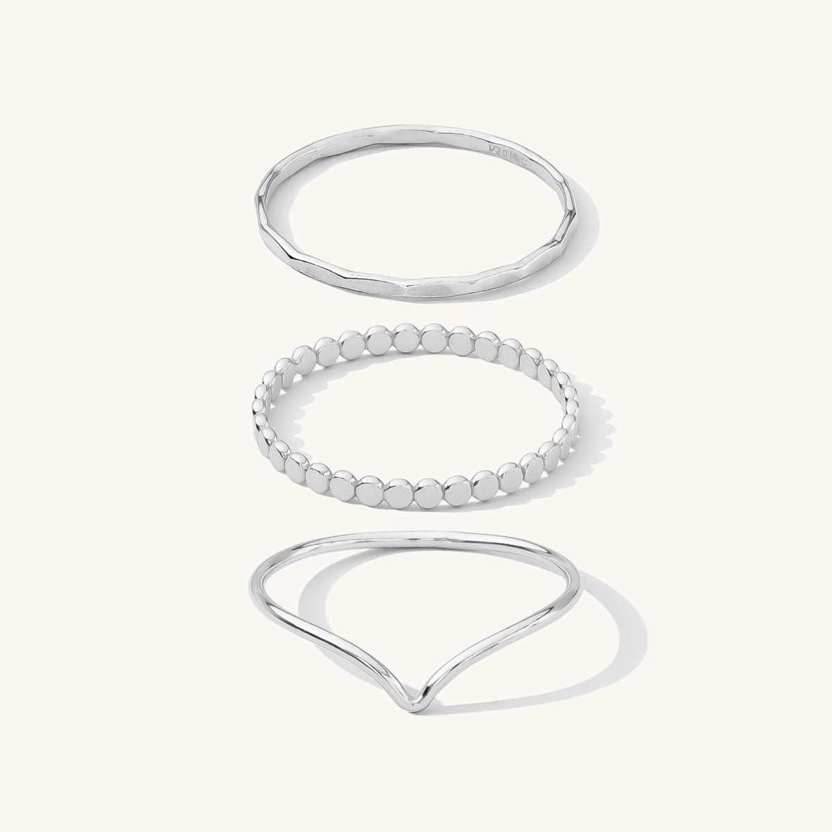Textured Stacking Ring Set
