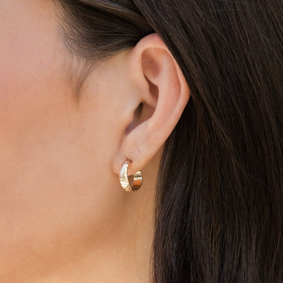 Thick Flower Hoop Earrings