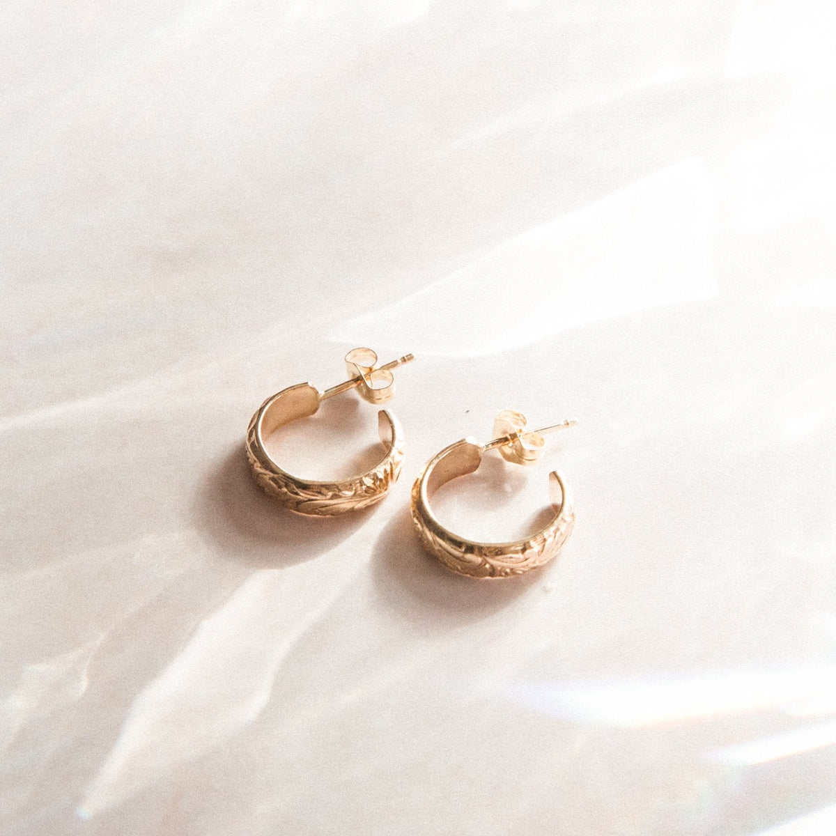 Thick Flower Hoop Earrings