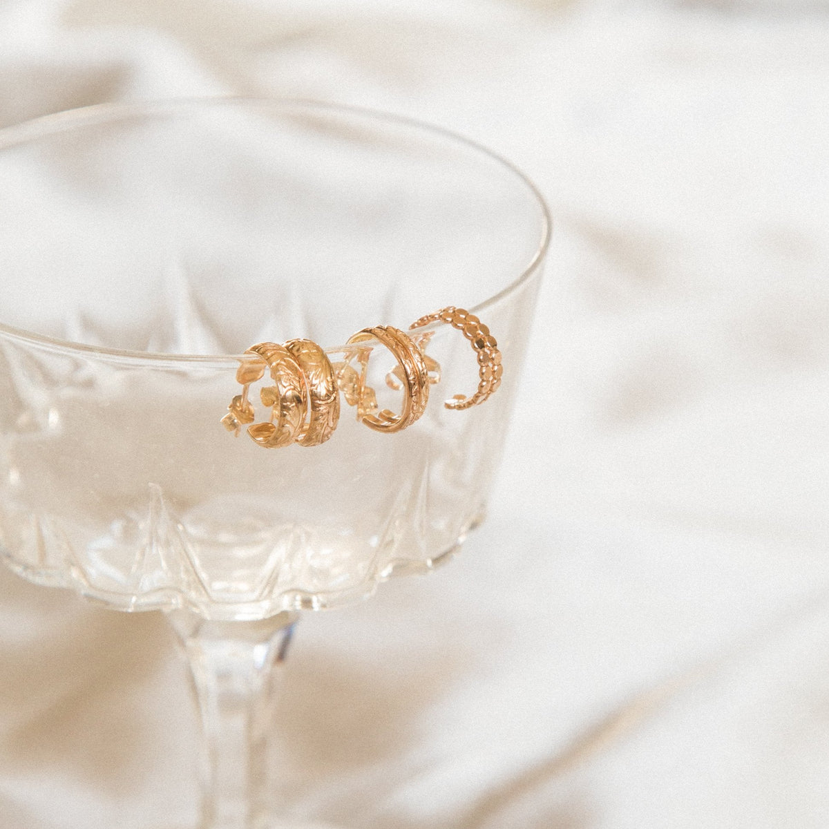 Thick Flower Hoop Earrings