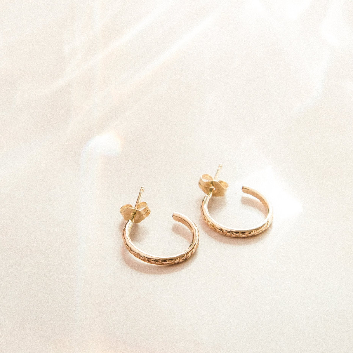 Thin Flower Hoop Earrings