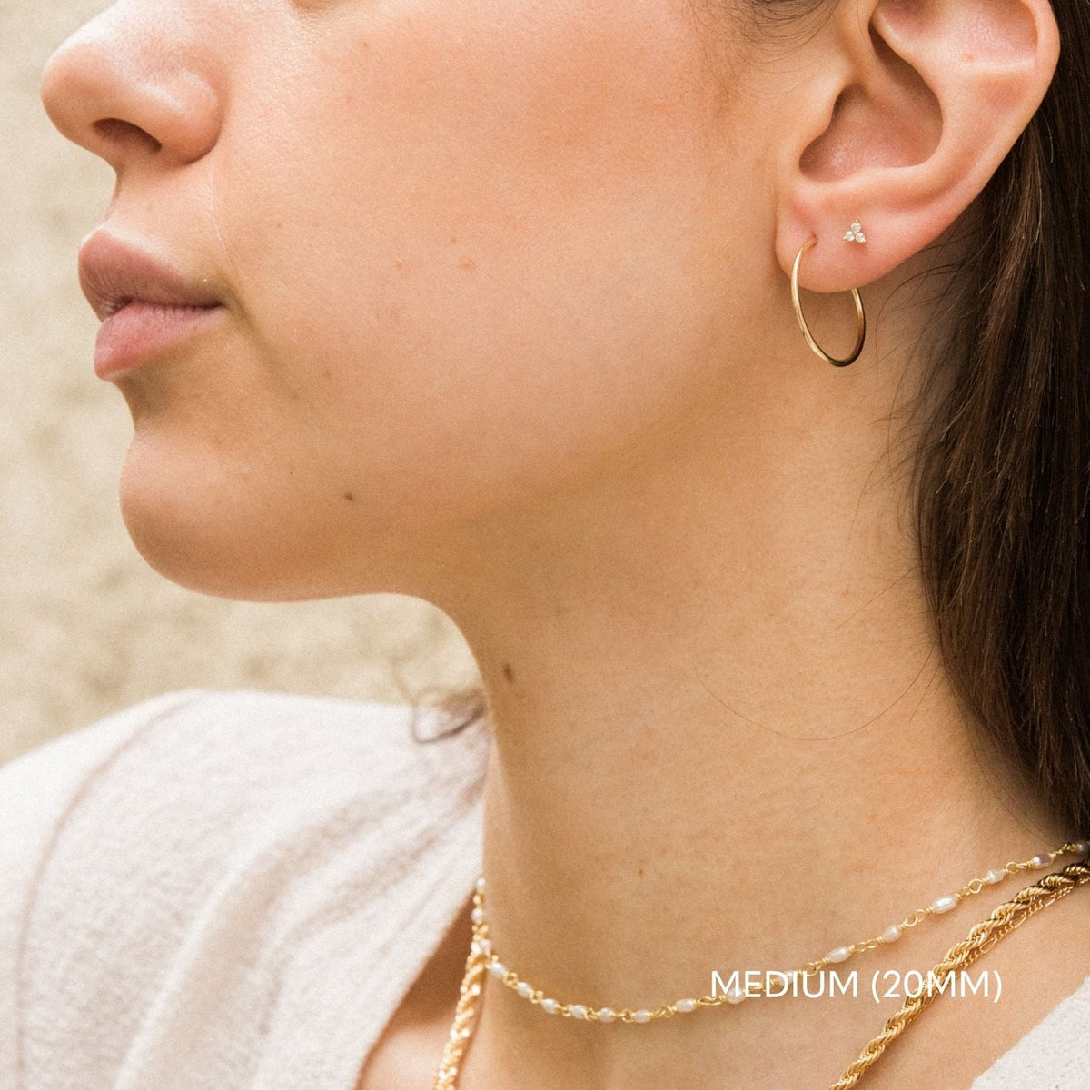 Thin Hoop Earrings Set